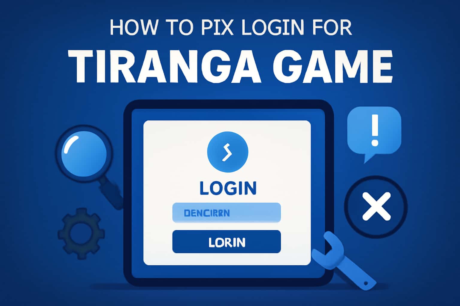 Informational graphic illustrating tips for fixing login issues for Tiranga Game.