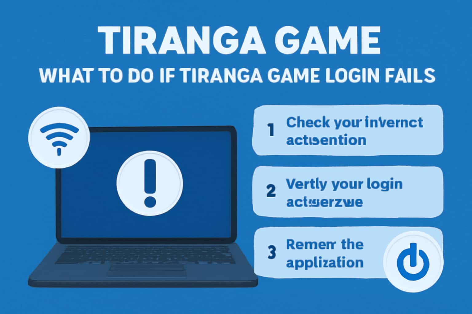 An informational scene about login issues for Tiranga Game.